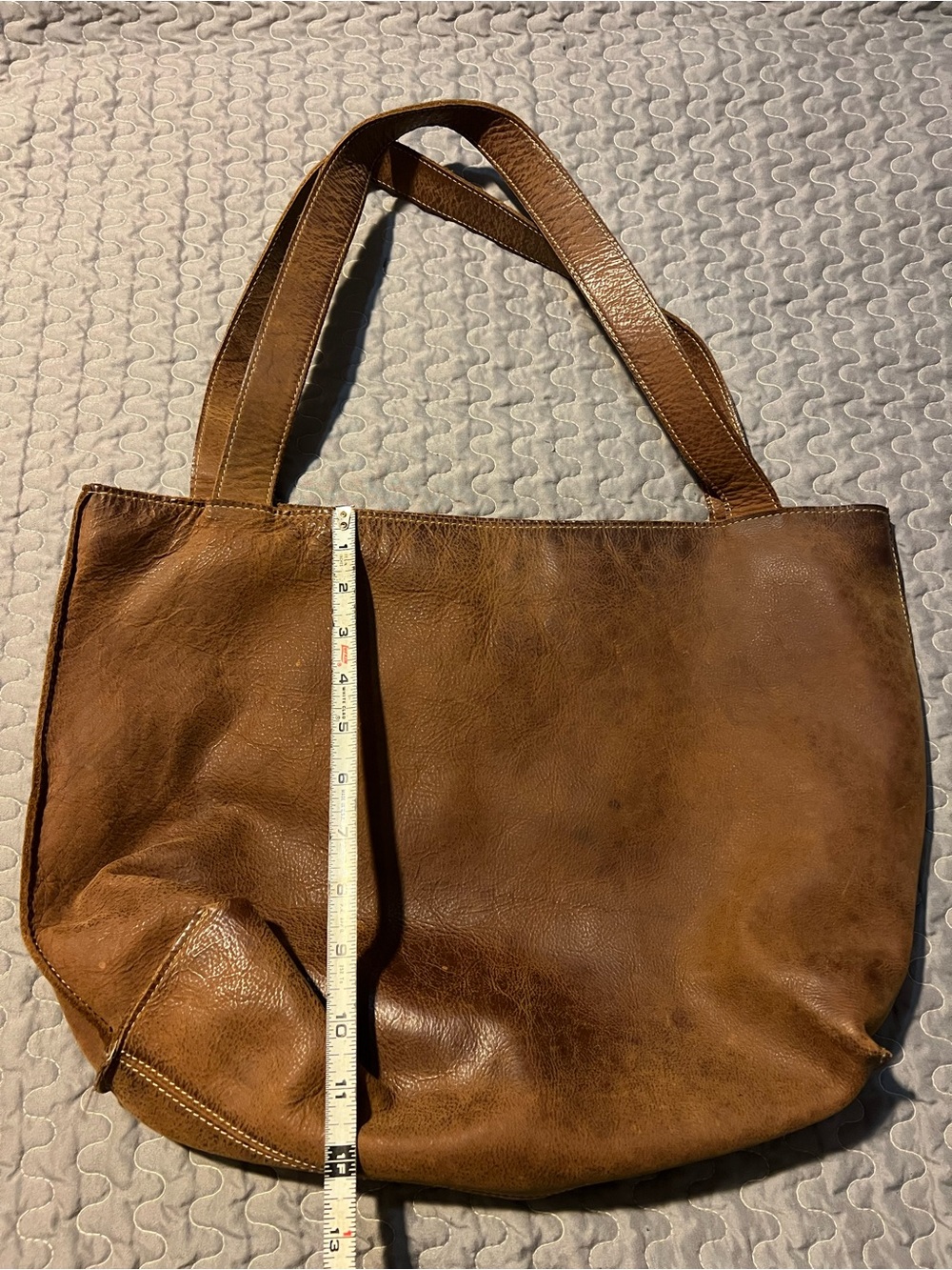 Source Unknown Brown Leather Satchel Tote